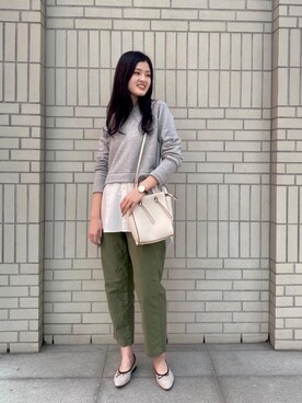 「お呼ばれ」｜「アイテム（バレエシューズ）」を使った、エールデルクールブラン天神地下街店スタッフさん（レディース・169cm）の冬コーディネート