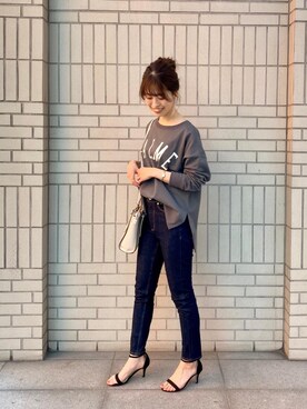 「お呼ばれ」｜「アイテム（Tシャツ/カットソー）」を使った、エールデルクールブラン天神地下街店スタッフさん（レディース・162cm）の冬コーディネート