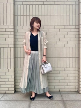 「シアーシャツワンピース」｜エールデルクールブラン天神地下街店スタッフさん（レディース・161cm）の春コーディネート