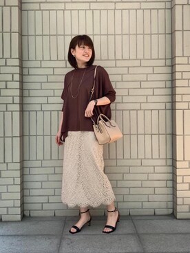 「お呼ばれ」｜「アイテム（サンダル）」を使った、エールデルクールブラン天神地下街店スタッフさん（レディース・161cm）の春コーディネート