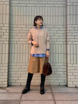 エールデルクールブラン天神地下街店スタッフさん（レディース・161cm）の冬コーディネート