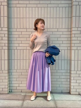 エールデルクールブラン天神地下街店スタッフさん（レディース・161cm）の冬コーディネート