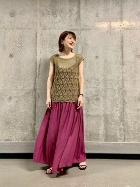 エールデルクールブラン天神地下街店スタッフさん（レディース・161cm）の夏コーディネート