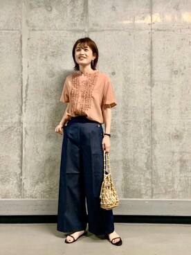 エールデルクールブラン天神地下街店スタッフさん（レディース・161cm）の夏コーディネート