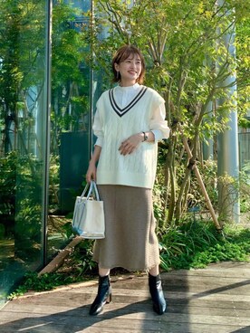 エールデルクールブラン天神地下街店スタッフさん（レディース・161cm）の秋コーディネート