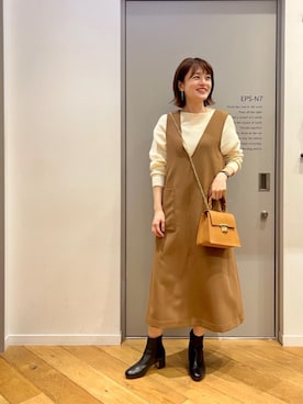エールデルクールブラン天神地下街店スタッフさん（レディース・161cm）の秋コーディネート