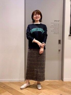 エールデルクールブラン天神地下街店スタッフさん（レディース・161cm）の秋コーディネート