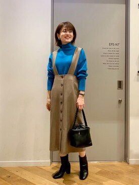 エールデルクールブラン天神地下街店スタッフさん（レディース・161cm）の冬コーディネート