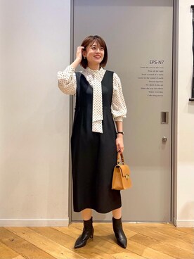 エールデルクールブラン天神地下街店スタッフさん（レディース・161cm）の冬コーディネート