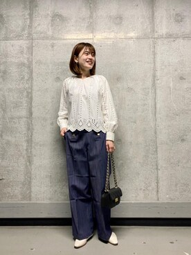 エールデルクールブラン天神地下街店スタッフさん（レディース・161cm）の冬コーディネート