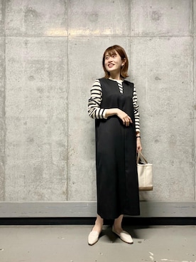 エールデルクールブラン天神地下街店スタッフさん（レディース・161cm）の冬コーディネート