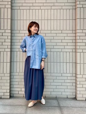 「お呼ばれ」｜「アイテム（スカート）」を使った、エールデルクールブラン天神地下街店スタッフさん（レディース・161cm）の春コーディネート