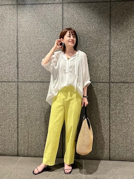 「お呼ばれ」｜「アイテム（パンツ）」を使った、エールデルクールブラン天神地下街店スタッフさん（レディース・161cm）の夏コーディネート