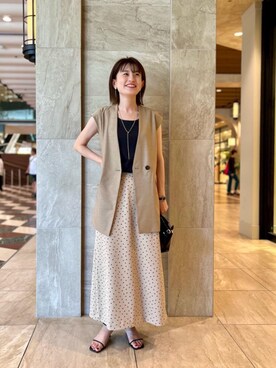「お呼ばれ」｜「アイテム（アクセサリー）」を使った、エールデルクールブラン天神地下街店スタッフさん（レディース・161cm）の夏コーディネート