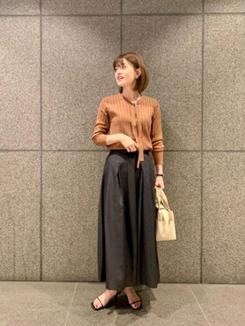 「お呼ばれ」｜「アイテム（トートバッグ）」を使った、エールデルクールブラン天神地下街店スタッフさん（レディース・161cm）の夏コーディネート