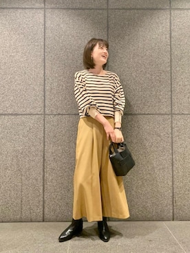 「お呼ばれ」｜「アイテム（ブーツ）」を使った、エールデルクールブラン天神地下街店スタッフさん（レディース・161cm）の秋コーディネート