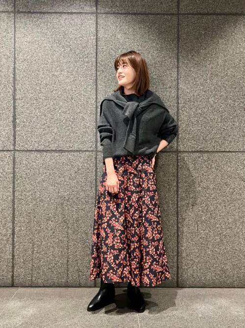 セール】アンティークデシンフラワープリントスカート（スカート）｜le