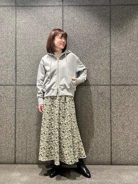 「お呼ばれ」｜「アイテム（ブーツ）」を使った、エールデルクールブラン天神地下街店スタッフさん（レディース・161cm）の冬コーディネート