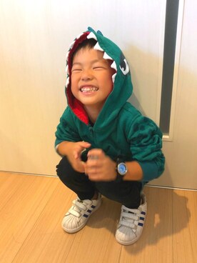 「CACTUS（カクタス）のアイテム」を使った、aaoshanさん（キッズ・100cm）の秋コーディネート