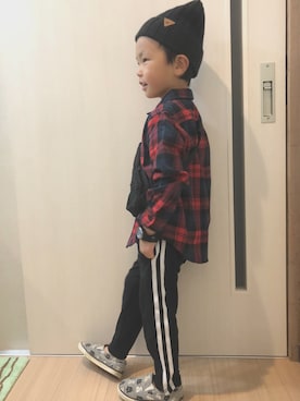 「CACTUS（カクタス）のアイテム」を使った、aaoshanさん（キッズ・100cm）の秋コーディネート