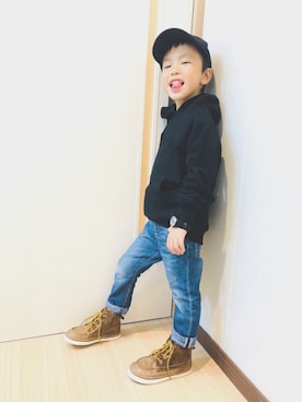 「CACTUS（カクタス）のアイテム」を使った、aaoshanさん（キッズ・100cm）の秋コーディネート