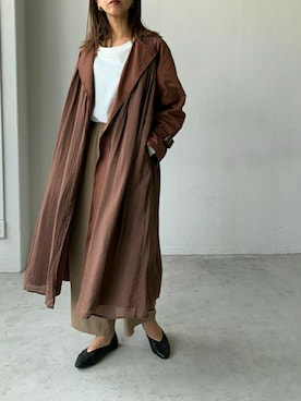 「アイテム（トレンチコート）」を使った、ほしかよさん（レディース・168cm）の秋コーディネート