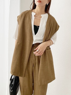 「アイテム（キャミソール、ブラック系）」を使った、ほしかよさん（レディース・168cm）の春コーディネート