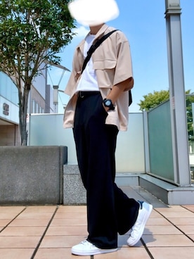 「ASTRONOMY（アストロノミー）のアイテム」を使った、梅雨さん（メンズ・158cm）の夏コーディネート