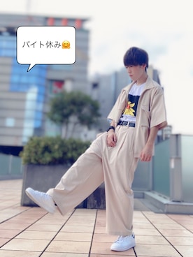 「ASTRONOMY（アストロノミー）のアイテム」を使った、梅雨さん（メンズ・158cm）の夏コーディネート