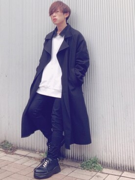 「SUGGESTION（サジェッション）のアイテム（スウェット）」を使った、梅雨さん（メンズ・158cm）の秋コーディネート