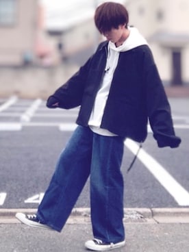 「UNIQLO（ユニクロ）の50色ソックス（消臭機能付き）（ソックス/靴下）」を使った、梅雨さん（メンズ・158cm）の冬コーディネート