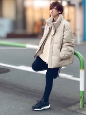 「UNIQLO（ユニクロ）の50色ソックス（消臭機能付き）（ソックス/靴下）」を使った、梅雨さん（メンズ・158cm）の冬コーディネート