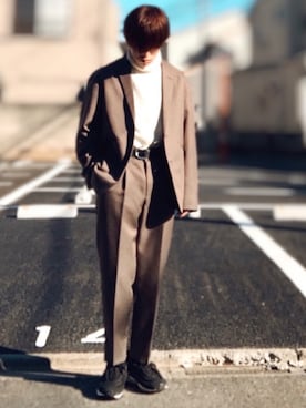 「UNIQLO（ユニクロ）の50色ソックス（消臭機能付き）（ソックス/靴下）」を使った、梅雨さん（メンズ・158cm）の冬コーディネート