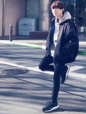 「UNIQLO（ユニクロ）の50色ソックス（消臭機能付き）（ソックス/靴下）」を使った、梅雨さん（メンズ・158cm）の冬コーディネート