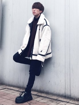 「UNIQLO（ユニクロ）の50色ソックス（消臭機能付き）（ソックス/靴下）」を使った、梅雨さん（メンズ・158cm）の冬コーディネート