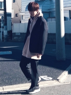 「UNIQLO（ユニクロ）の50色ソックス（消臭機能付き）（ソックス/靴下）」を使った、梅雨さん（メンズ・158cm）の冬コーディネート