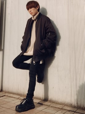 「UNIQLO（ユニクロ）の50色ソックス（消臭機能付き）（ソックス/靴下）」を使った、梅雨さん（メンズ・158cm）の冬コーディネート