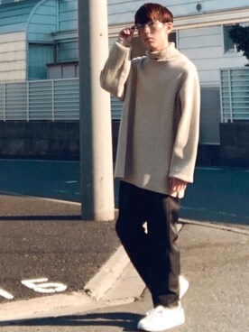 「UNIQLO（ユニクロ）の50色ソックス（消臭機能付き）（ソックス/靴下）」を使った、梅雨さん（メンズ・158cm）の冬コーディネート