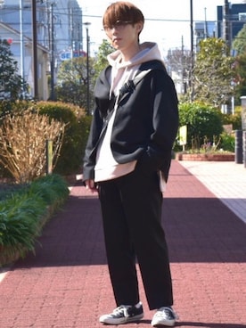 「UNIQLO（ユニクロ）の50色ソックス（消臭機能付き）（ソックス/靴下）」を使った、梅雨さん（メンズ・158cm）の冬コーディネート