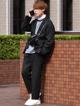 「UNIQLO（ユニクロ）の50色ソックス（消臭機能付き）（ソックス/靴下）」を使った、梅雨さん（メンズ・158cm）の春コーディネート