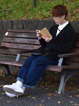 「CASPER JOHN（キャスパージョン）のアイテム（シャツ/ブラウス）」を使った、梅雨さん（メンズ・158cm）の春コーディネート