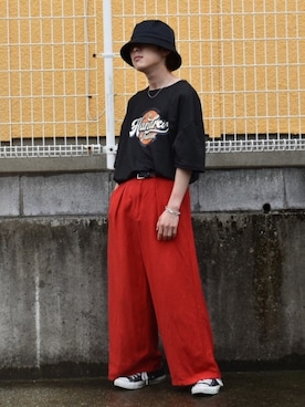 「apres jour mignon（アプレジュールミニョン）のアイテム（アクセサリー）」を使った、梅雨さん（メンズ・158cm）の春コーディネート