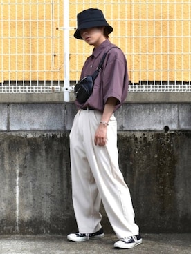 「apres jour mignon（アプレジュールミニョン）のアイテム（アクセサリー）」を使った、梅雨さん（メンズ・158cm）の夏コーディネート