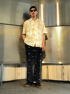 「JOINT WORKS（ジョイントワークス）のアイテム（シャツ/ブラウス、イエロー系）」を使った、takukatsukawaさん（メンズ）の夏コーディネート