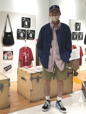 「AURALEE（オーラリー）のアイテム（パンツ、ベージュ系）」を使った、takukatsukawaさん（メンズ）の夏コーディネート