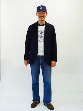 「ラブアンドピース2020」｜「アイテム（モカシン/デッキシューズ）」を使った、takukatsukawaさん（メンズ・177cm）の秋コーディネート