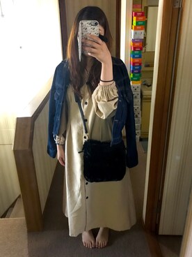 「AS KNOW AS PINKY（アズノゥアズピンキー）のアイテム（デニムジャケット）」を使った、ぴんさん（レディース・158cm）の秋コーディネート