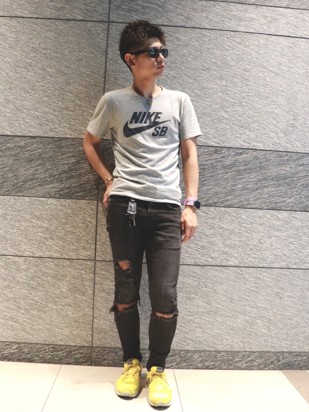 「ナイキ、nike sb 、ZARA、soucony、サッカニー、今日のコーデ、スポーツミックス、ootd、カジュアルスポーティー、menswear」｜「NIKE SBのアイテム（Tシャツ/カットソー、グレー系）」を使った、🌺ハリュー🌺服部隆乃佑さん（メンズ・175cm）の夏コーディネートの1枚目の写真