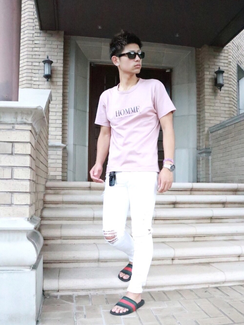 「大人カジュアル、eurokenvy、きれいめカジュアル、ootd、fashion blogger、fashionista、ZARA、今日のコーデ、ファッション、おしゃれさんと繋がりたい」｜「ZARAのアイテム（デニムパンツ、ホワイト系）」を使った、🌺ハリュー🌺服部隆乃佑さん（メンズ・175cm）の夏コーディネートの1枚目の写真