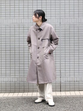 「blohm」｜「アイテム（ステンカラーコート）」を使った、山崎慶太朗　GARDEN渋谷さん（メンズ・171cm）の秋コーディネート